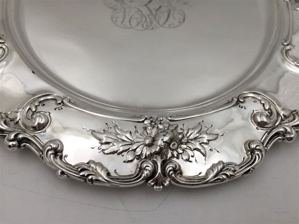 Theodore B. Starr Sterling Silver Early 20th Century Tray/ Plate in Art Nouveau Style