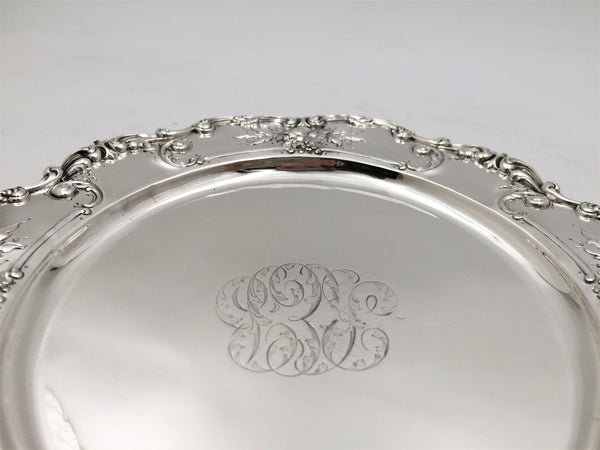 Theodore B. Starr Sterling Silver Early 20th Century Tray/ Plate in Art Nouveau Style