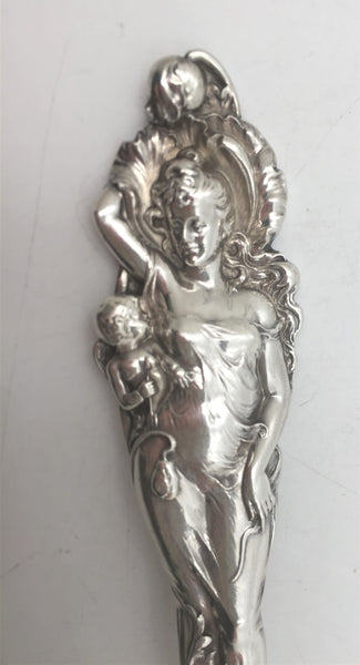 Reed & Barton Old Sterling Silver Salad Set in Love Disarmed Art Nouveau Pattern