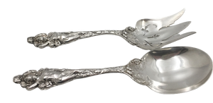 Reed & Barton Old Sterling Silver Salad Set in Love Disarmed Art Nouveau Pattern