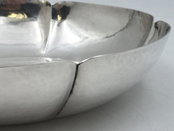 Cellini Sterling Silver Hammered Bowl in Mid-Century Modern Style