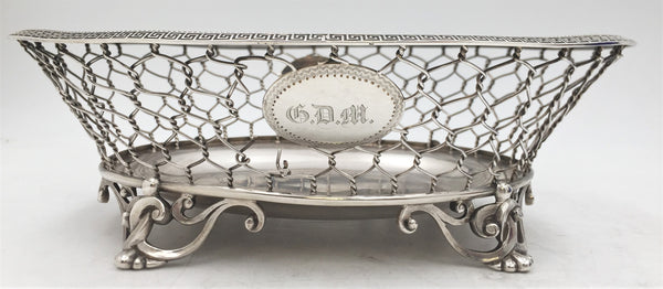 W. Gale Coin Silver Fishnet Bowl from 1856