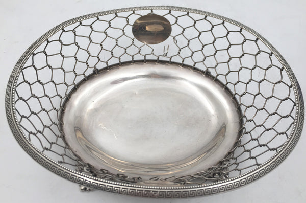 W. Gale Coin Silver Fishnet Bowl from 1856