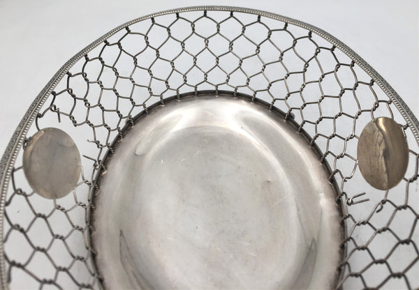 W. Gale Coin Silver Fishnet Bowl from 1856