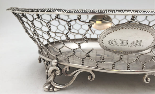 W. Gale Coin Silver Fishnet Bowl from 1856