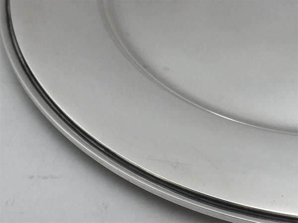 Georg Jensen Sterling Silver Charger / Plate in Pyramid Pattern #600Y from 1910s/20s