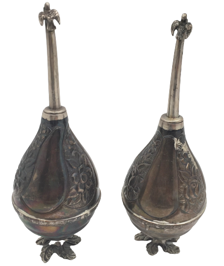 Pair of Turkish Silver Rose Water Sprinklers