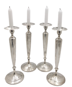 Shreve & Co. Sterling Silver Set of 4 Candlesticks with Floral Motifs