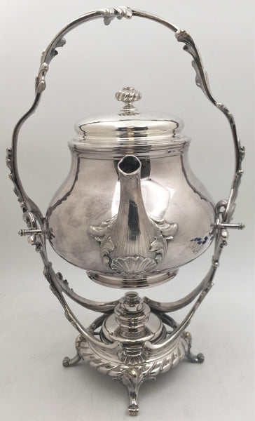 Christofle Silver Plate Kettle on Stand in Rococo Style