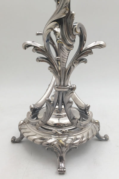 Christofle Silver Plate Kettle on Stand in Rococo Style