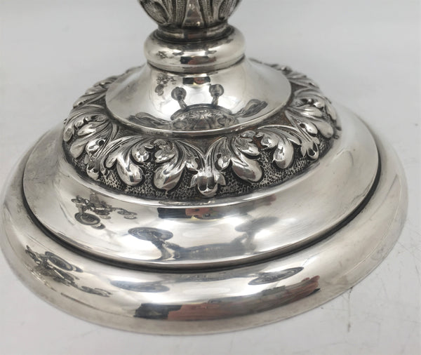 Pair of Portuguese Silver 5-Light Ornate Candelabra