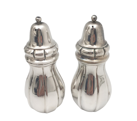 Pair of Tiffany & Co. Danish Sterling Silver Salt & Pepper Shakers in Mid-Century Modern Style