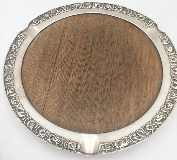 Gorham 1917 Smoking Wood and Sterling Silver Tray