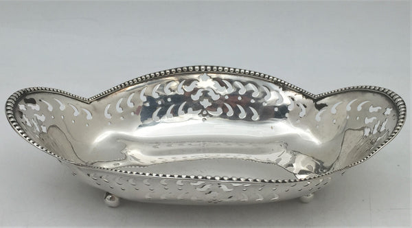 Tiffany & Co. Sterling Silver Pair of 1898 Pierced Condiment Dishes