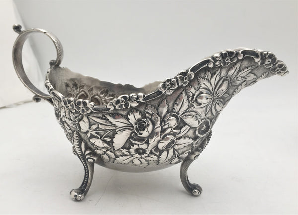 S. Kirk & Son Sterling Silver Set of 2 Sauce Boats in Repousse Pattern