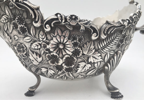 S. Kirk & Son Sterling Silver Set of 2 Sauce Boats in Repousse Pattern