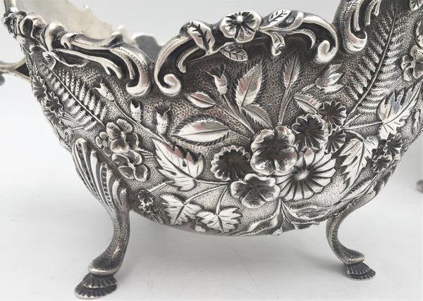 S. Kirk & Son Sterling Silver Set of 2 Sauce Boats in Repousse Pattern