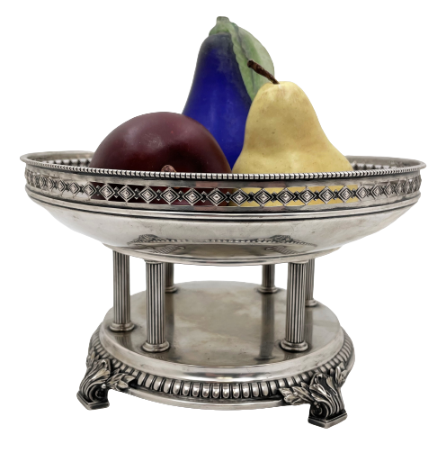 German Continental Silver Centerpiece Stand/ Footed Bowl in Neoclassical Style