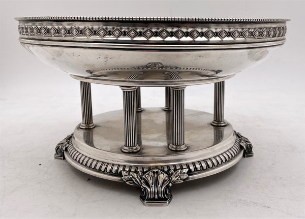 German Continental Silver Centerpiece Stand/ Footed Bowl in Neoclassical Style