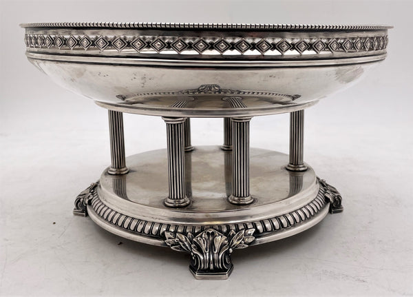 German Continental Silver Centerpiece Stand/ Footed Bowl in Neoclassical Style