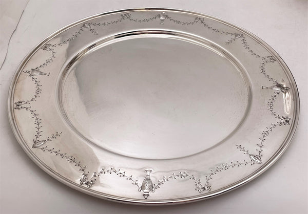 Barbour/ International Sterling Silver Set of 12 Dinner Plates/ Chargers in Orange Blossom Pattern