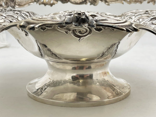 English Sterling Silver 1841 Basket / Centerpiece Bowl in Victorian Style