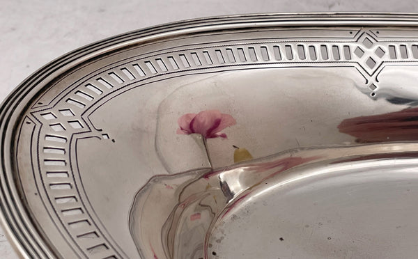 Tiffany & Co. Sterling Silver 1910 Pierced Bread Dish in Art Deco Style