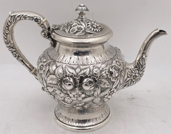 S. Kirk & Son Repousse Sterling Silver 6-Piece Tea & Coffee Set with Tray