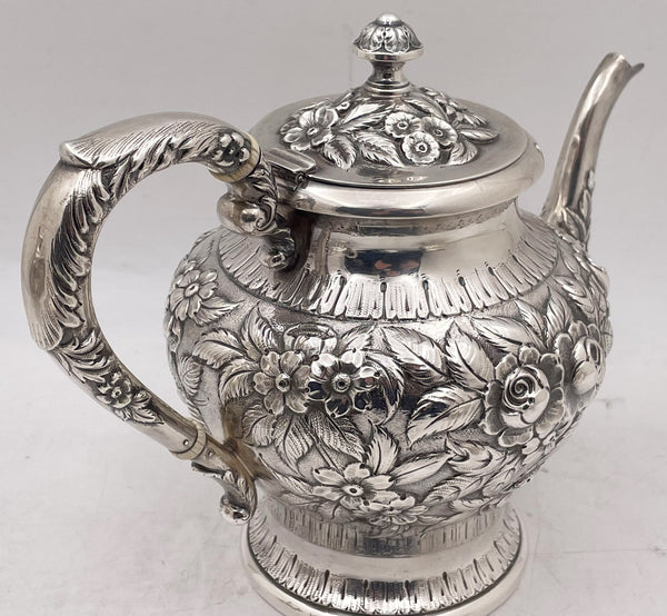 S. Kirk & Son Repousse Sterling Silver 6-Piece Tea & Coffee Set with Tray