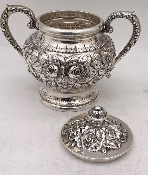 S. Kirk & Son Repousse Sterling Silver 6-Piece Tea & Coffee Set with Tray