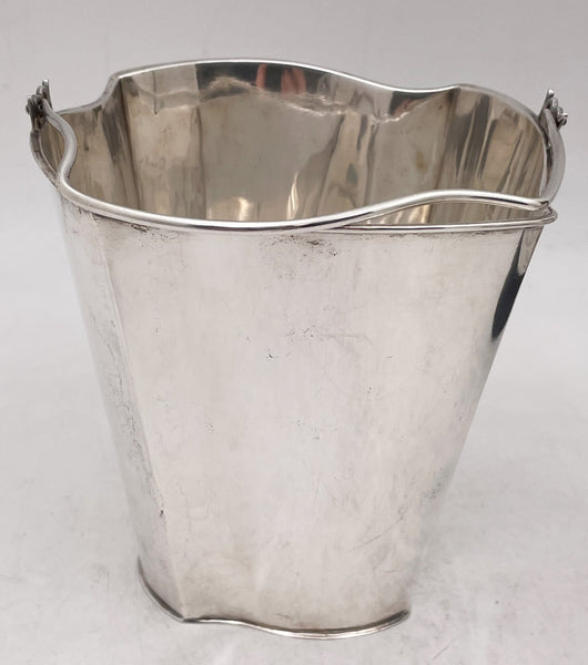 Italian Silver Ice Bucket/ Wine Cooler in Mid-Century Modern Style