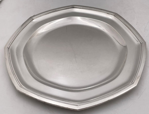 Wolfers Prestigious Belgian Silver Pair of Plates/ Dishes in Art Deco Style