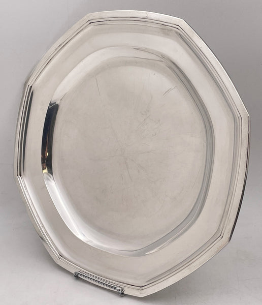 Wolfers Prestigious Belgian Silver Pair of Plates/ Dishes in Art Deco Style