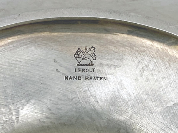 Lebolt & Co. Arts & Crafts Hammered Sterling Silver Compote Centerpiece Bowl