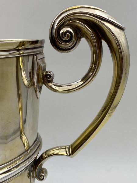 Wilson & Sharpe Scottish Gilt Sterling Silver Two-Handled Large Trophy Cup