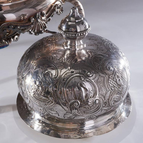 Monumental Silver Tea Urn Samovar in Victorian Style