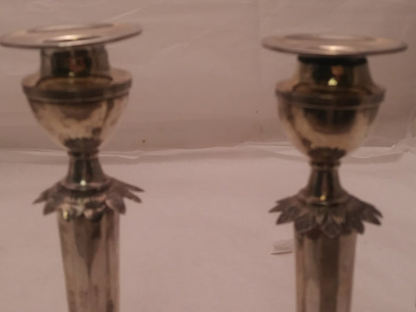 Pair of Art Deco Style Silver Candlesticks