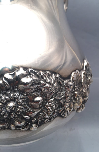 Sterling Silver Pitcher With Floral Decoration by Hamilton & Diesinger