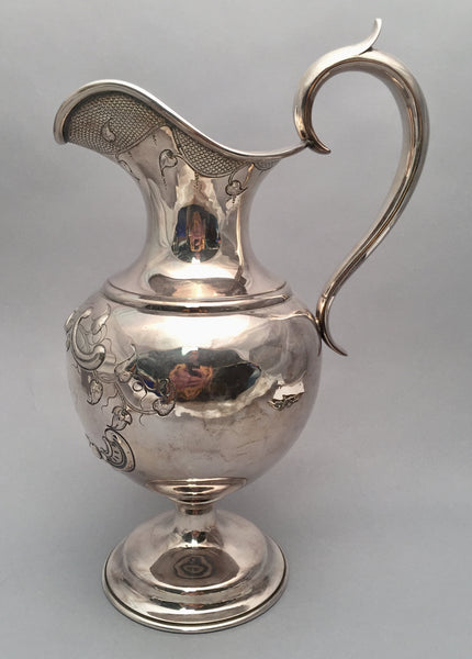 Silver Ewer With Flower and Scroll Design by Krider Circa 1850