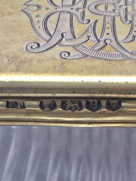 English Wooden Necessaire Case With Glass & Gilt Jars