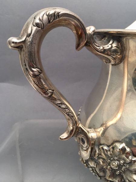 Sterling Silver Pitcher With Floral Decoration by Hamilton & Diesinger