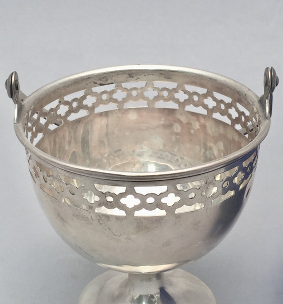 Sterling Silver Bridal Basket by Wallace With Blue Glass Liner