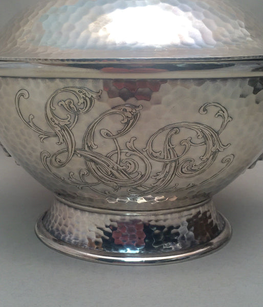 Tiffany & Co Hand Hammered Sterling Silver Japanesque 1879 Tureen With Handles