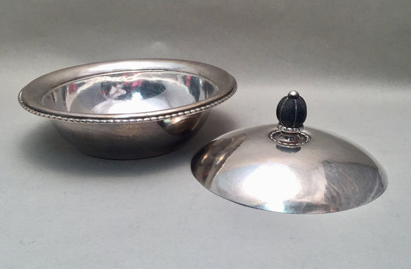 Georg Jensen Sterling Silver Covered Dish Bowl in Rope Pattern 290A