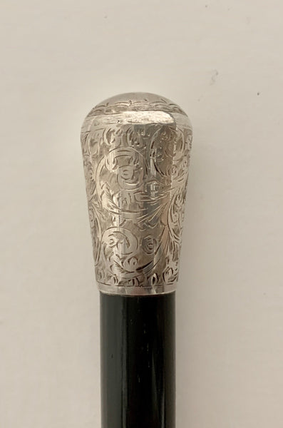 English Silver Baton in Case from 19th Century