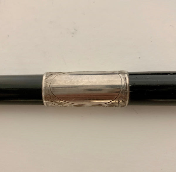 English Silver Baton in Case from 19th Century