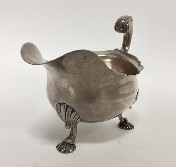 English Sterling Silver Footed Sauce / Gravy Boat Circa 1759