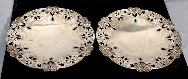 Sterling Silver Lebkuecher & Co Floral Pattern Trays/ Dishes