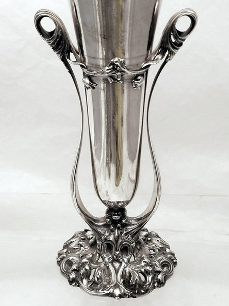 Silver Vase with Stand by Whiting in Art Nouveau Style